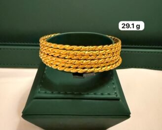 Elegant Gold Braided Wide Bracelet
