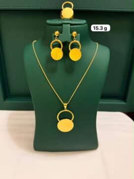 Elegant Gold Circle & Disc Jewelry Set