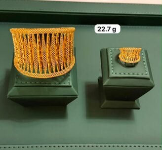 Elegant Gold Openwork Bracelet & Ring Set